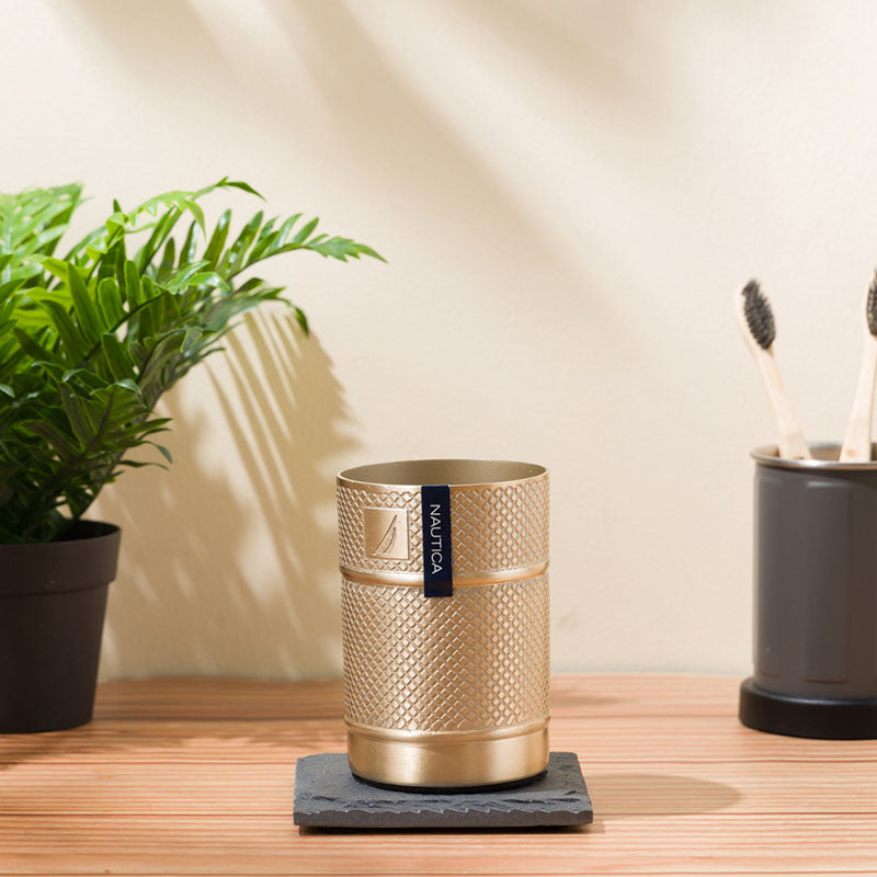 Nautica Rinse Line Diamond Etch Stainless Steel Bathroom Tumbler media 3