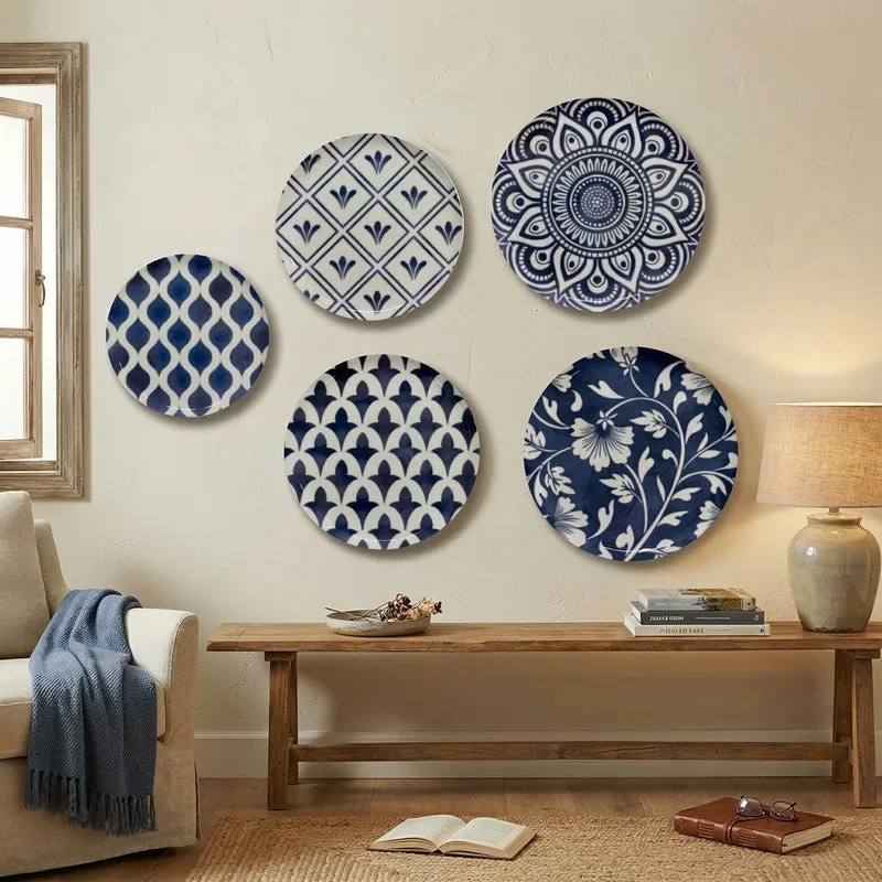 Azure Dynasty Metal Wall Plates - Set Of Five media 1