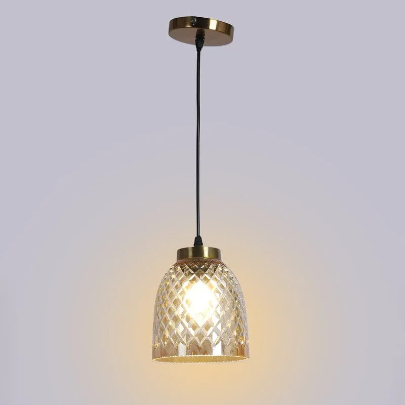 Crystal Bloom Texured Pendant Glass Ceiling Lamp media 6