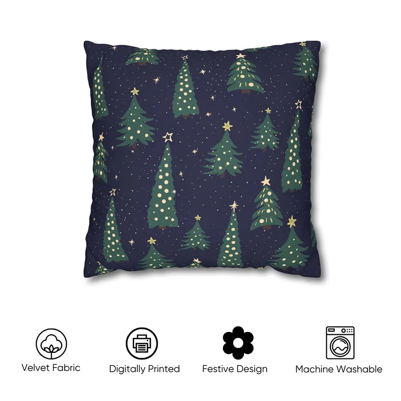 Starry Spruce Velvet Christmas Cushion Cover - Set Of Five media 3