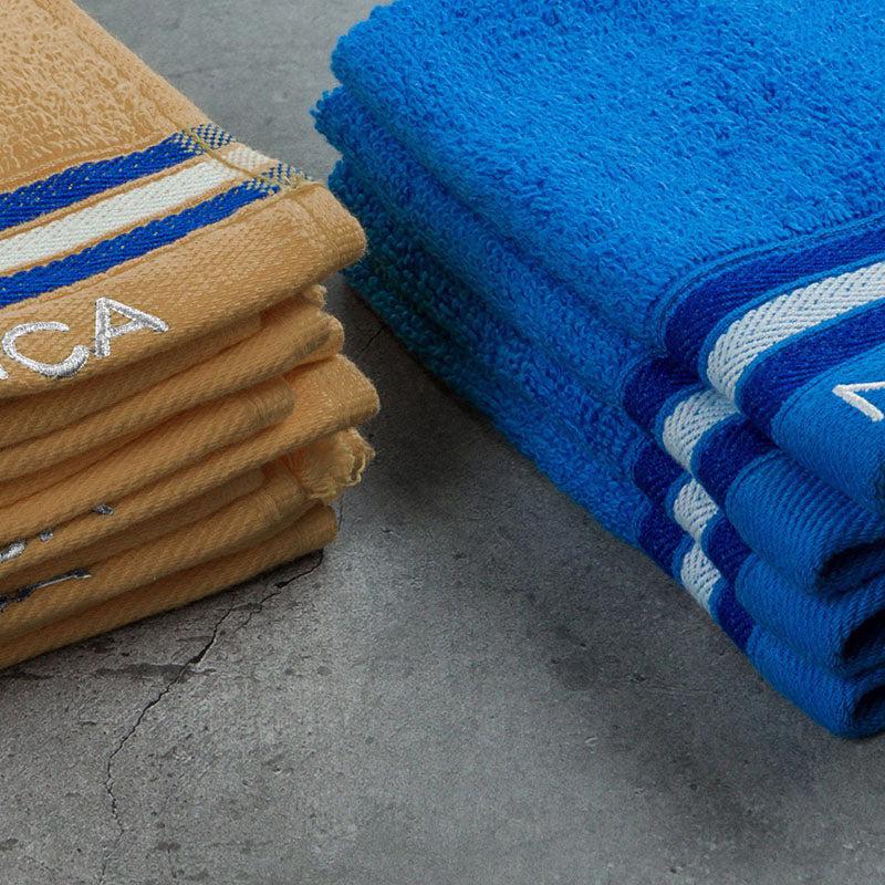 Nautica Dove Down Cotton Face Towel (Beige & Blue) - Set Of Eight media 5