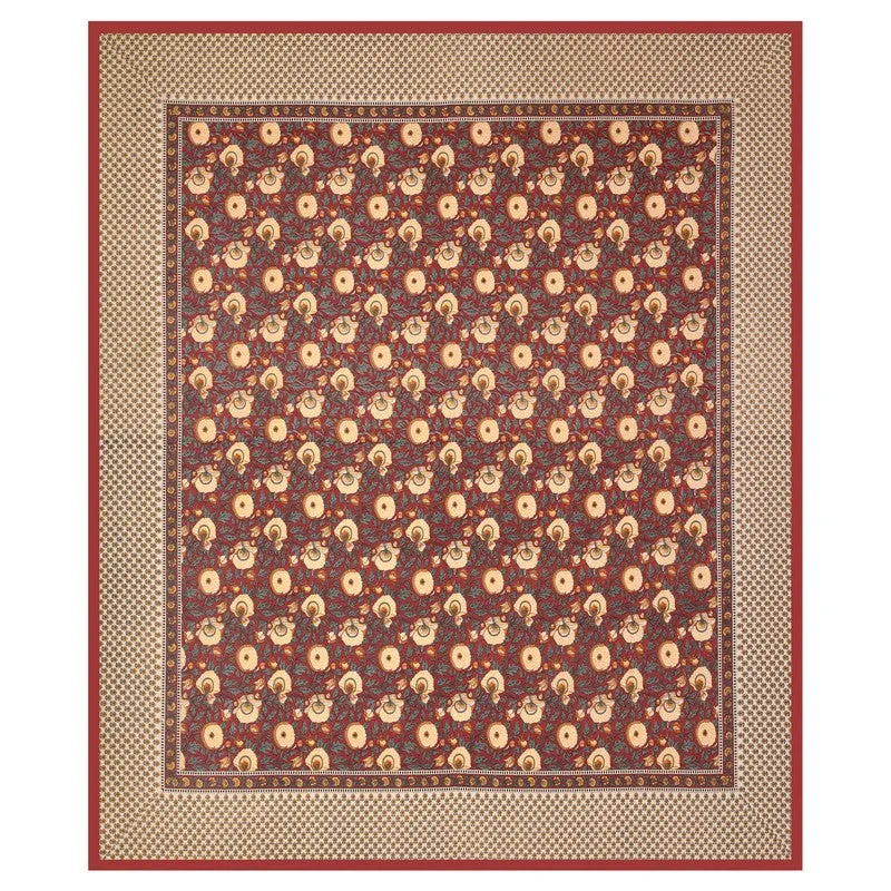 Midnight Blossom Cotton Bedsheet (Brown) - 200 TC media 4