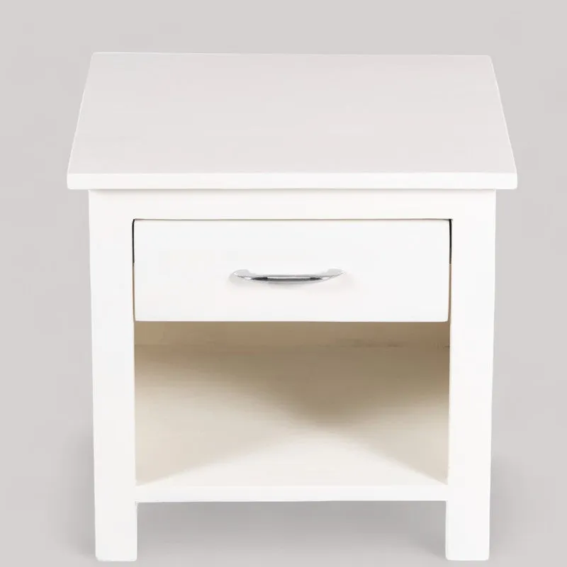 Tverix Sheesham Wooden Side & Bedside Table (White) - Set Of Two media 3