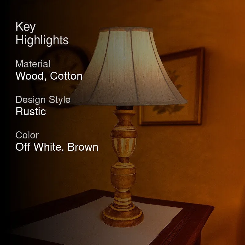 Zenrae Kyro Wooden Table Lamp - OffWhite media 2