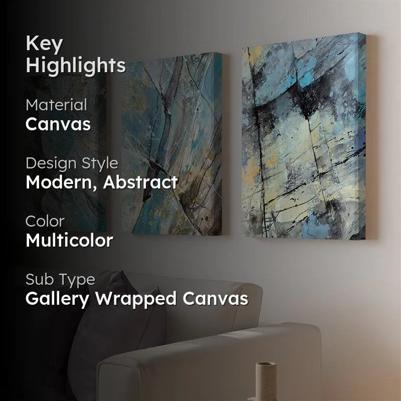 Drima Abstract Canvas Wall Painting - Set Of Three media 2