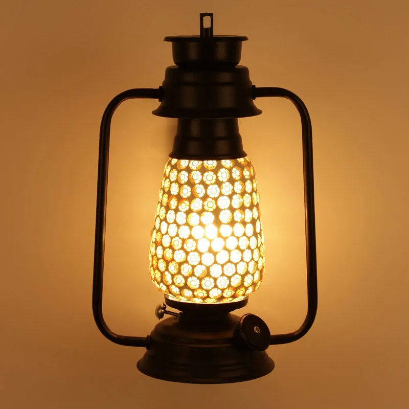 Navina Mosaic Lantern Iron Wall Lamp - Black media 4