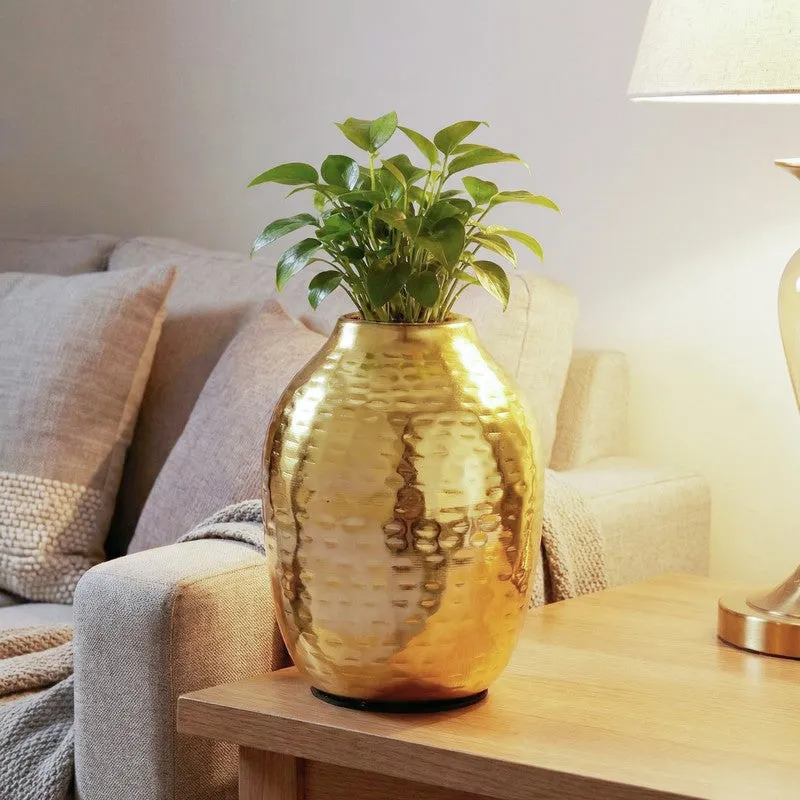 Petal Cascade Metal Vase -Gold media 5