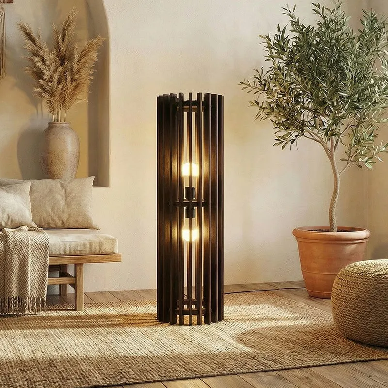Divinit Wooden Slat Floor Lamp media 1
