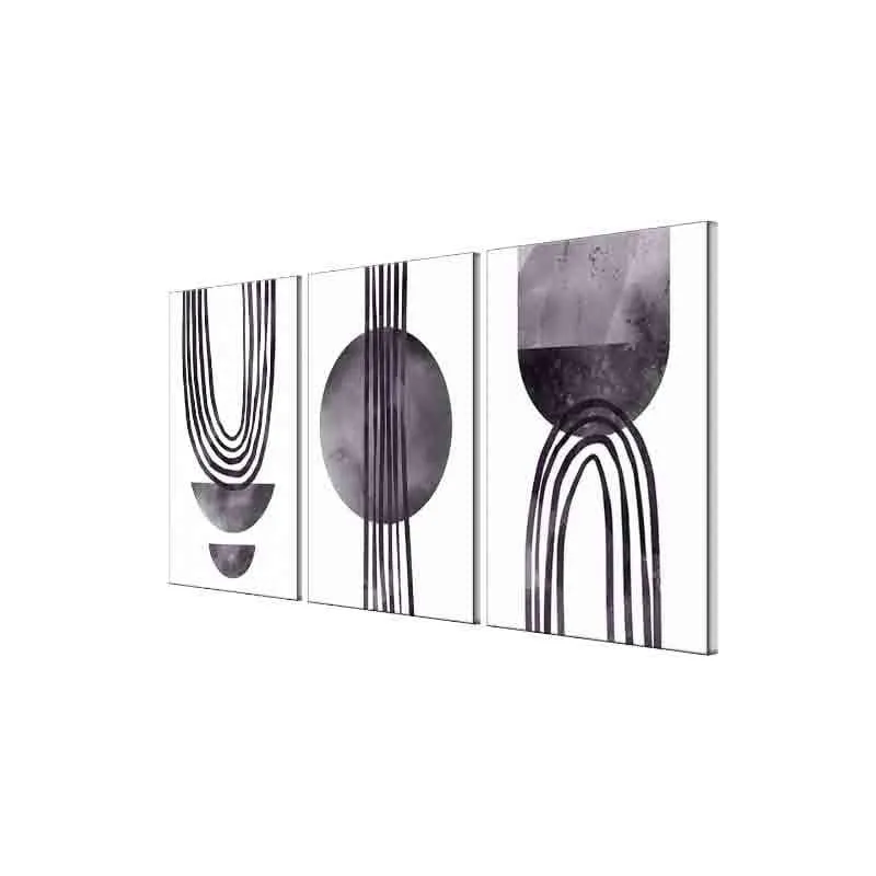 Phases Of Moon Poly Canvas Wall Art - Set of Three media 4