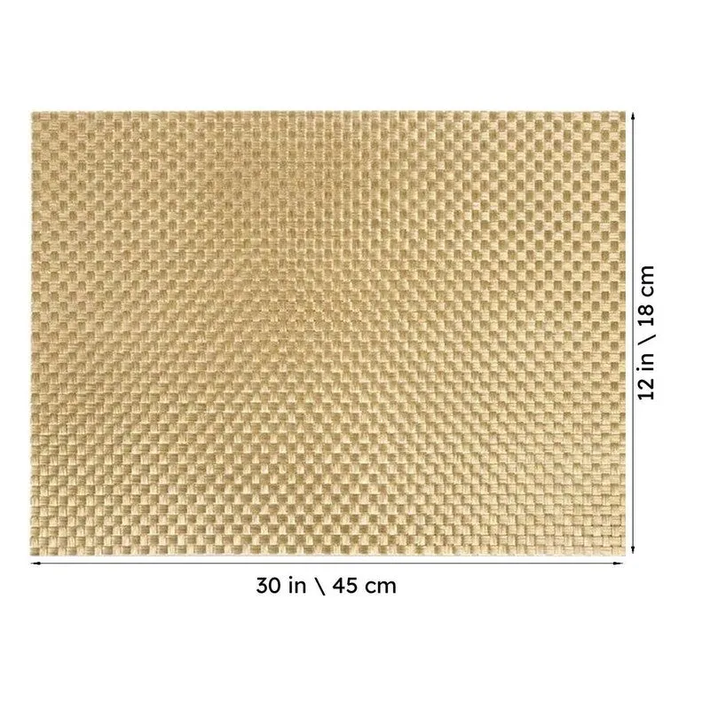 Vionne Golden Rectangle PVC Table Mats - Set Of Two media 7