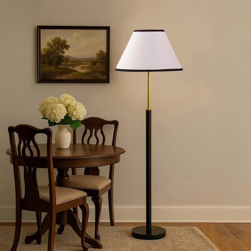 Halo Beam Wooden Floor Lamp - White & Black media 4