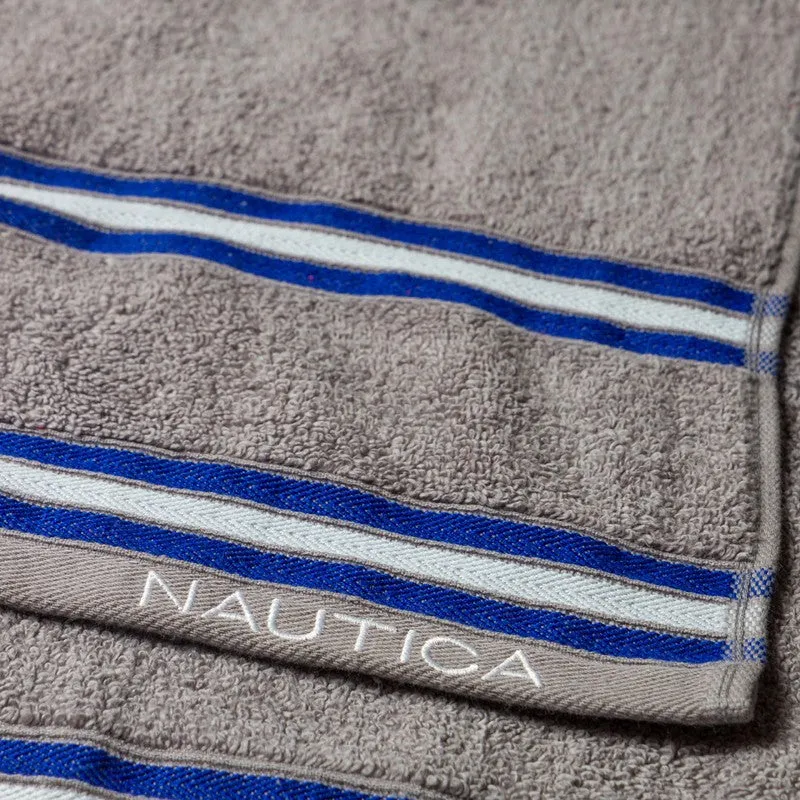 Nautica Dove Dual Down Cotton Hand Towel (Dark Grey & Red) - Set Of Four media 6