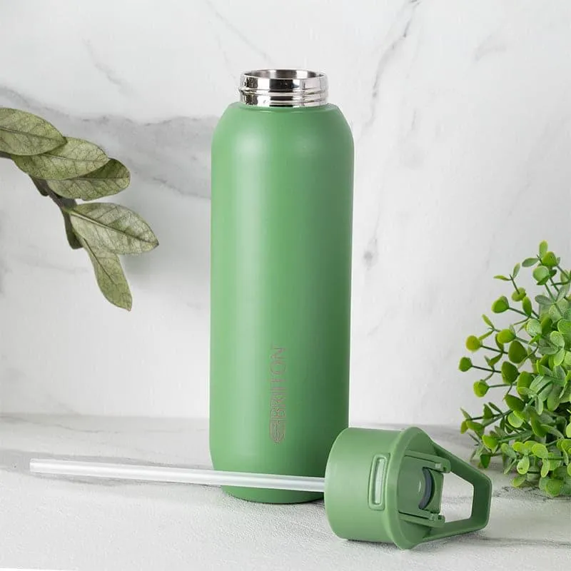 Sleek Sip Hot & Cold Thermos Water Bottle (White & Green, 630 mL Each) - Set Of Two media 4