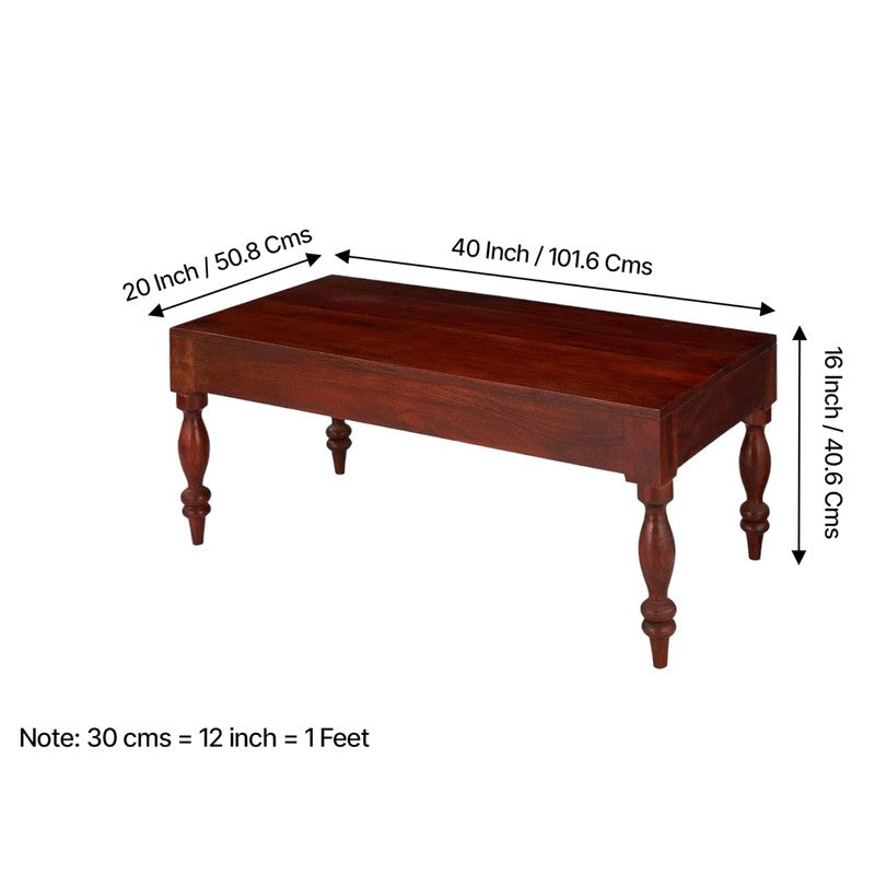 Zynex Sheesham Wooden Center Table - Deep Brown media 12