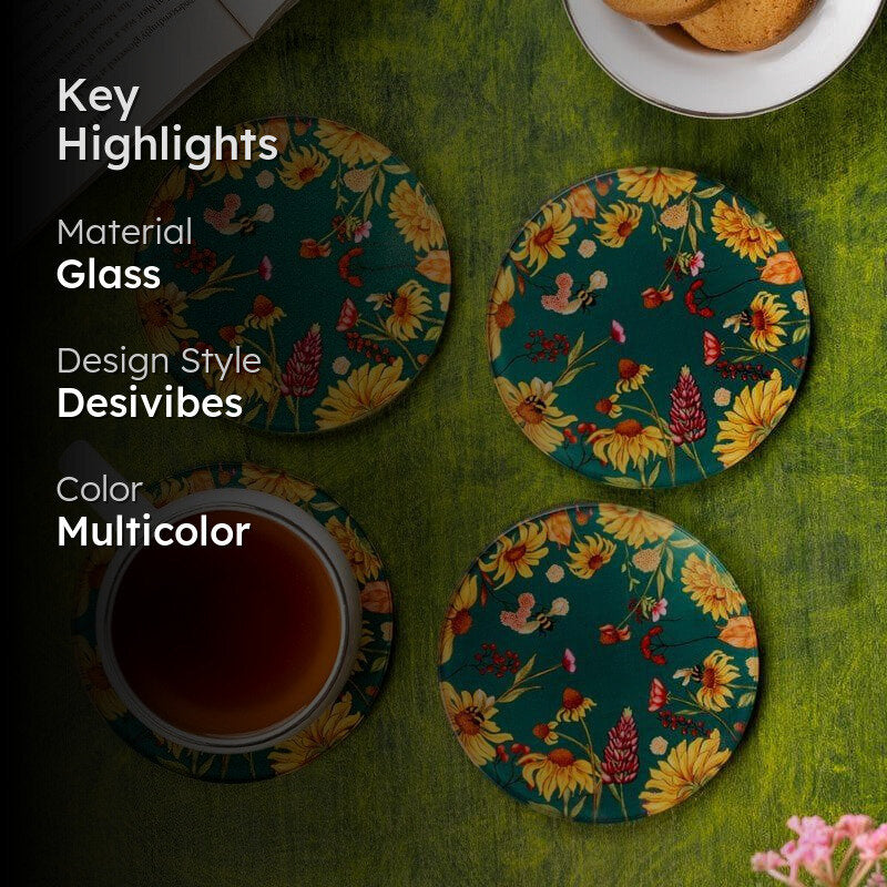 Florissa Round Coaster - Set  Of Four media 2