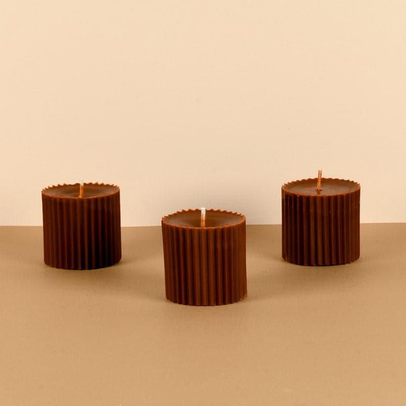 Combo of 3 Chocolate Brown 'Faith' Candles - Tarte au Chocolat Scented media 4