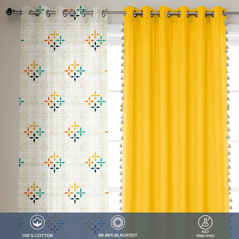 Urban Space Mosaic & Aura Curtain (Yellow) - Set Of Four media 4
