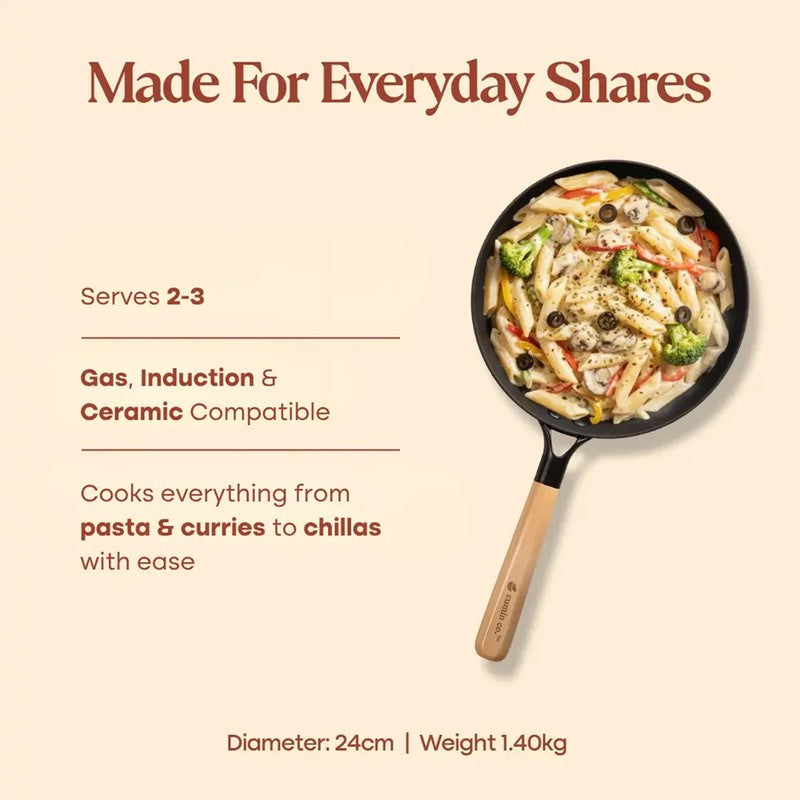 Cumin Co Enamel Cast Iron Frying Pan (Green) - 1500 mL media 9