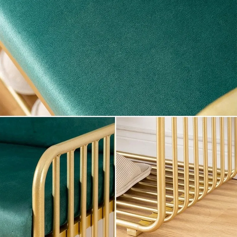 Sleek Metal Shoe Rack - Gold,Green media 6
