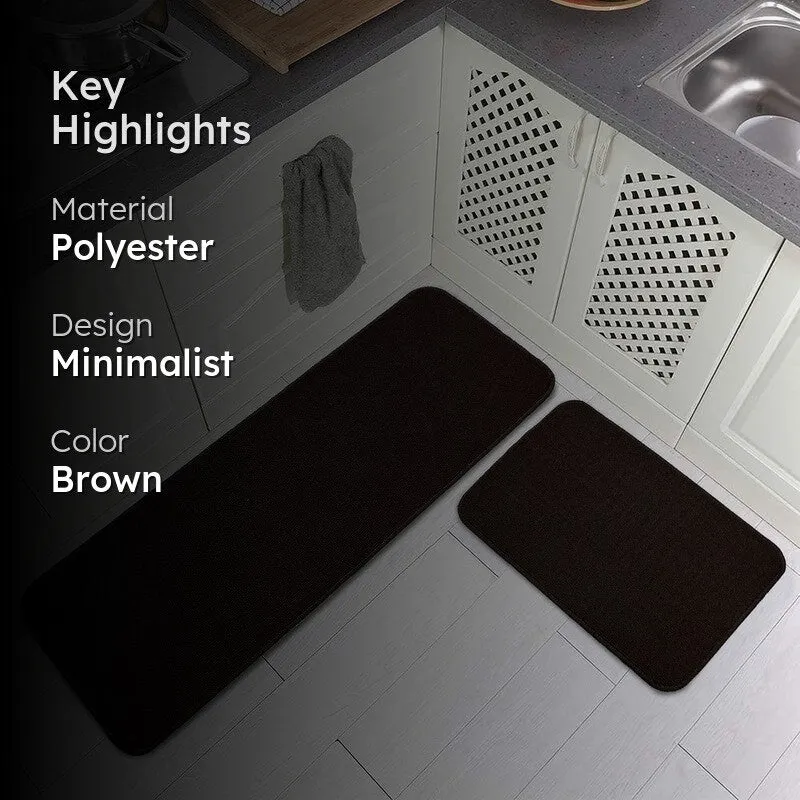 SimpleSoft Kitchen Floor Mats (Brown) - Set of Two media 2