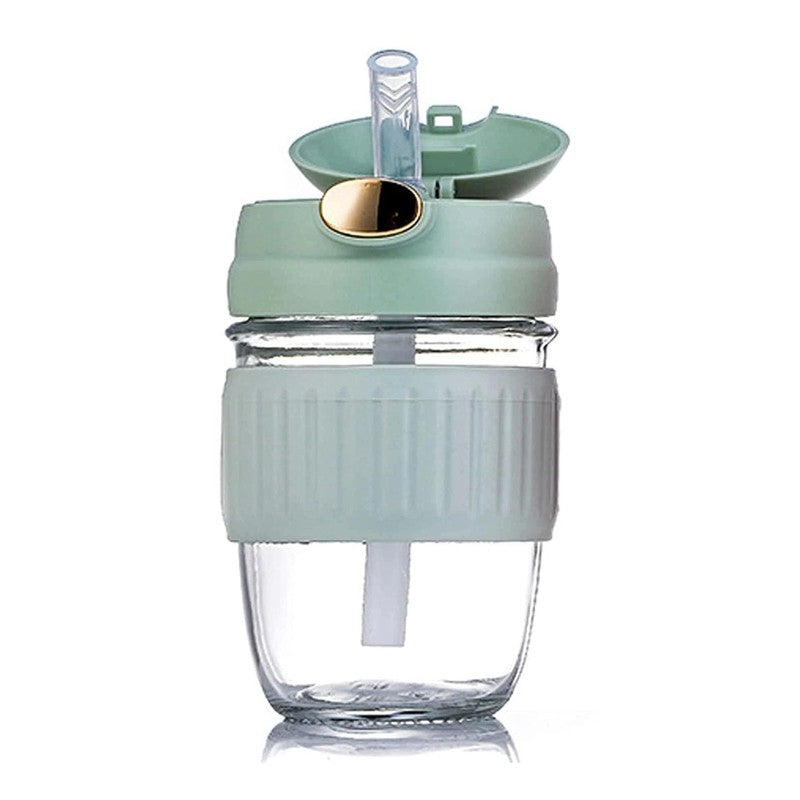 Blue Glass Tumbler with Adorable Bunny Ear Lid - 350 ML media 5