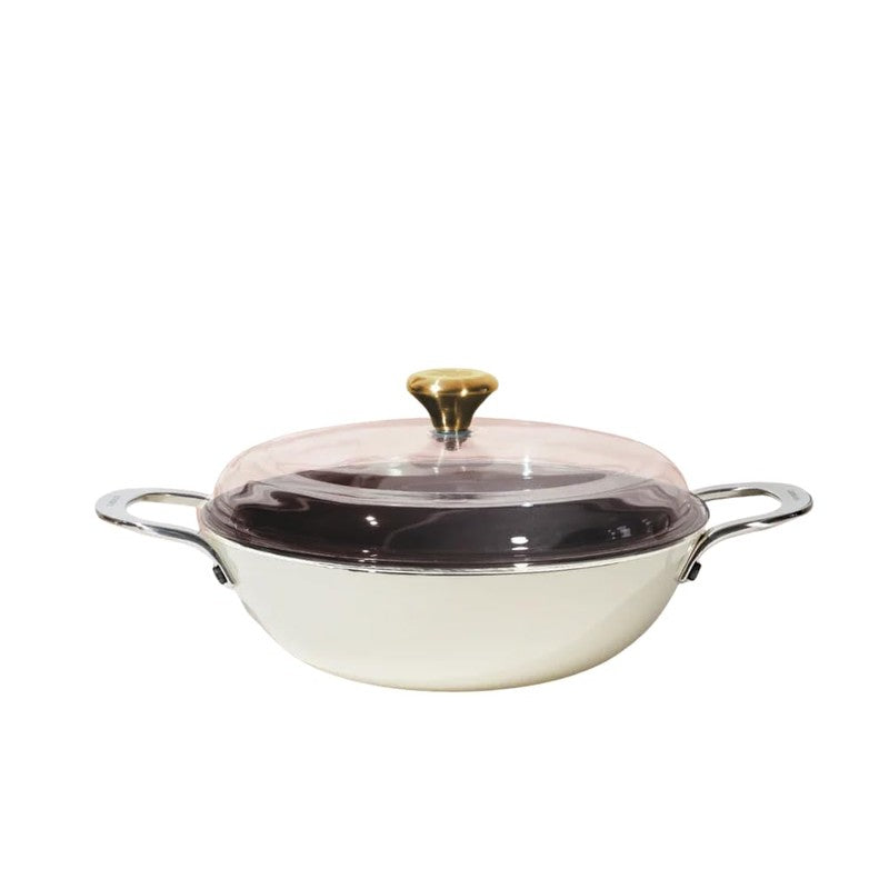 Cumin Co Enamel Cast Iron Kadhai (3100 mL) - White media 3