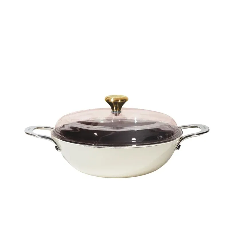Cumin Co Enamel Cast Iron Kadhai (3100 mL) - White media 3