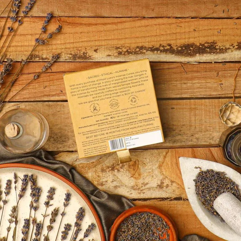 Phool Natural Incense Cones (Lavender) - Set Of Forty media 3