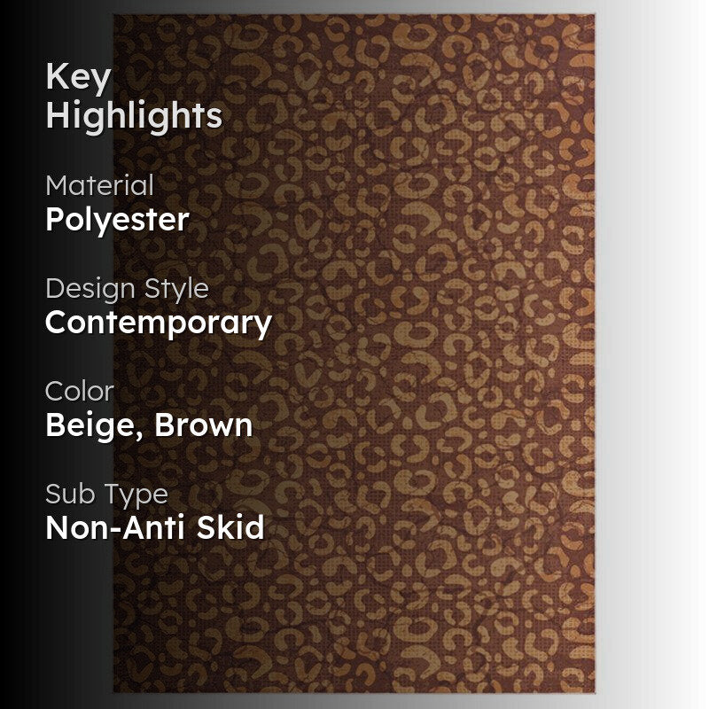 Beryl Abstract Polyester Anti-Skid Carpet - Brown media 2