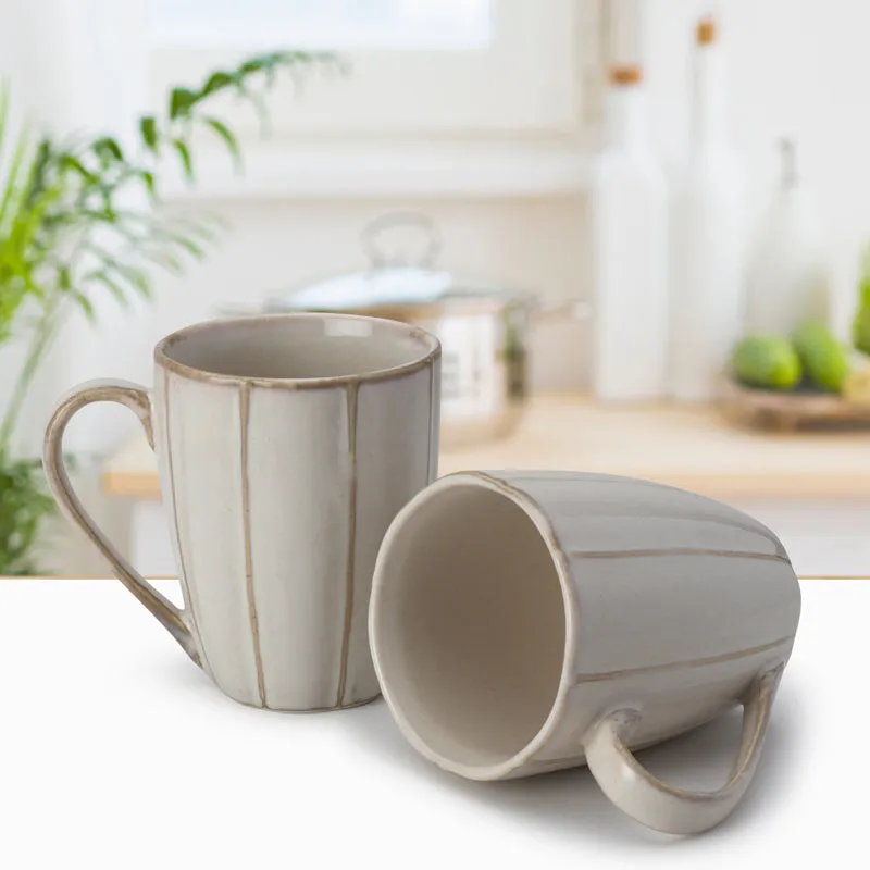 Ciro Porcelain Coffee Mug (300 mL Each/Off White) - Set of Two media 1