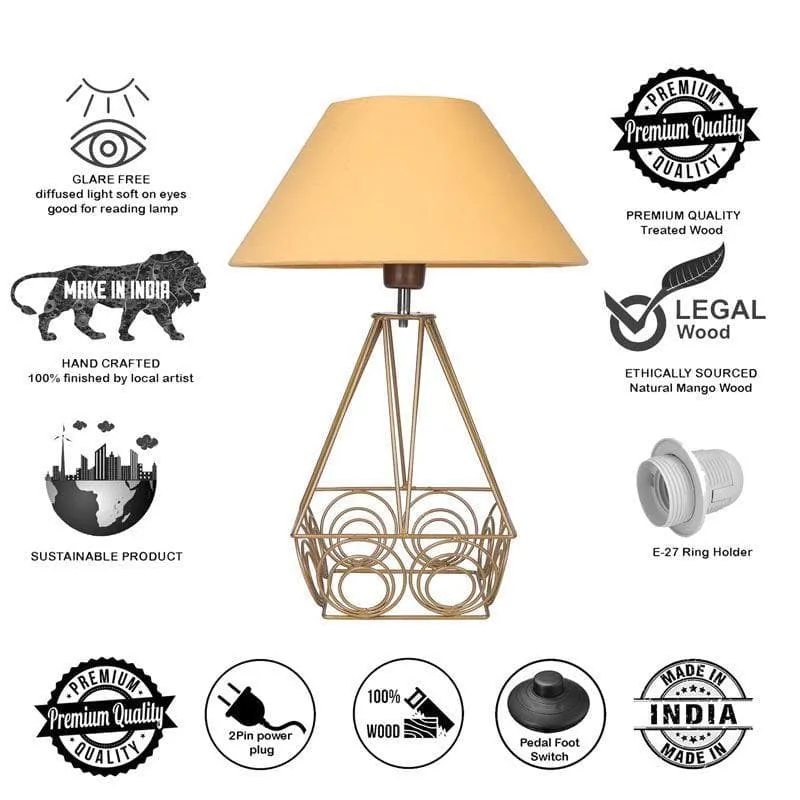 Lumina Glow Fabric Table Lamp - Yellow,Gold media 7