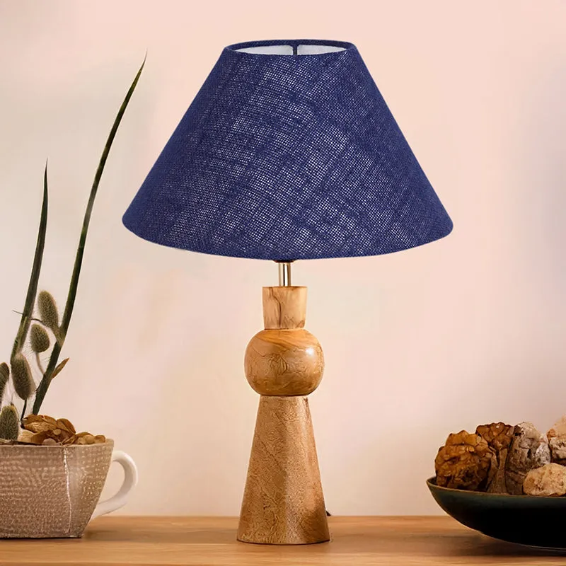 Angler Neo Jute Wooden Table Lamp - Blue,Brown media 2