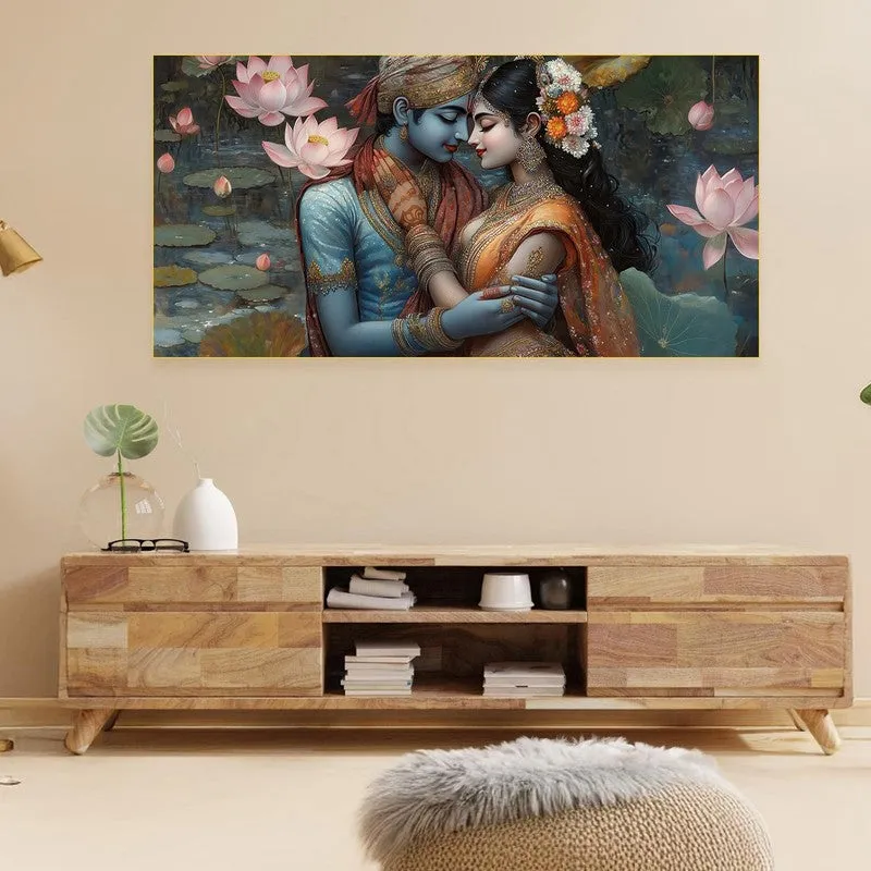 Radha Madhav Serenity Canvas Wall Painting With Frame media 3