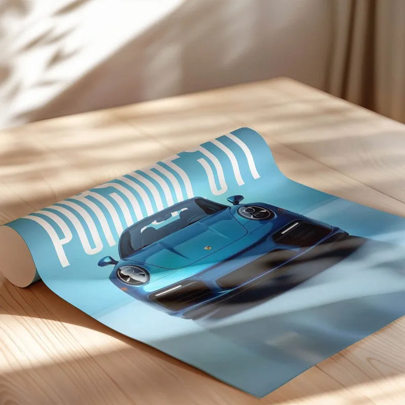 Porsche Passion Wall Poster - Blue media 5