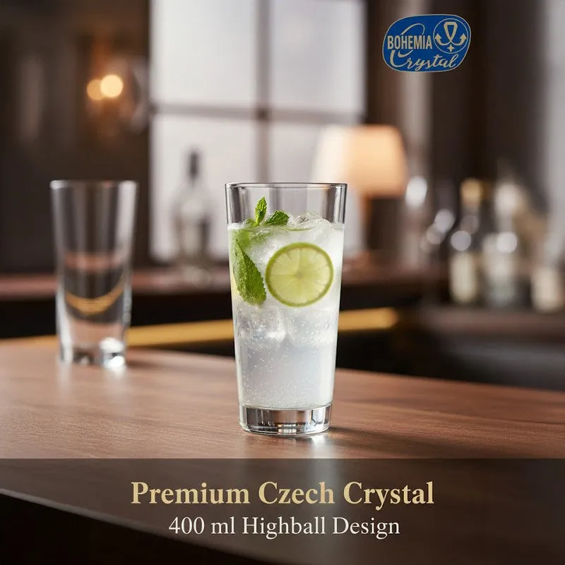 Tapering Bohemia Crystal Collins Glass (400ml) - Set of Six media 5