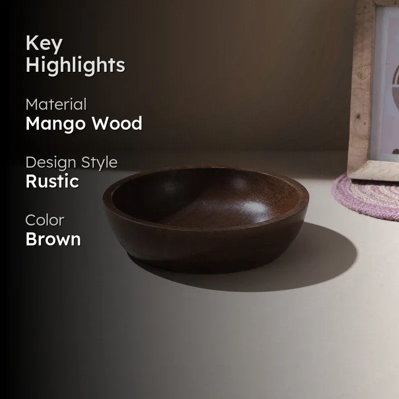 Akhira Handcrafted Mango Wood Serving Bowl - 650 mL media 2