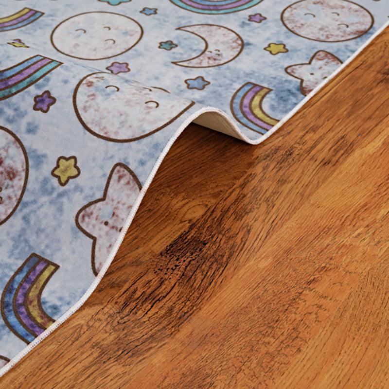 Lunar Light Lane Kids Polyester Anti-Skid Carpet - Sky Blue media 7