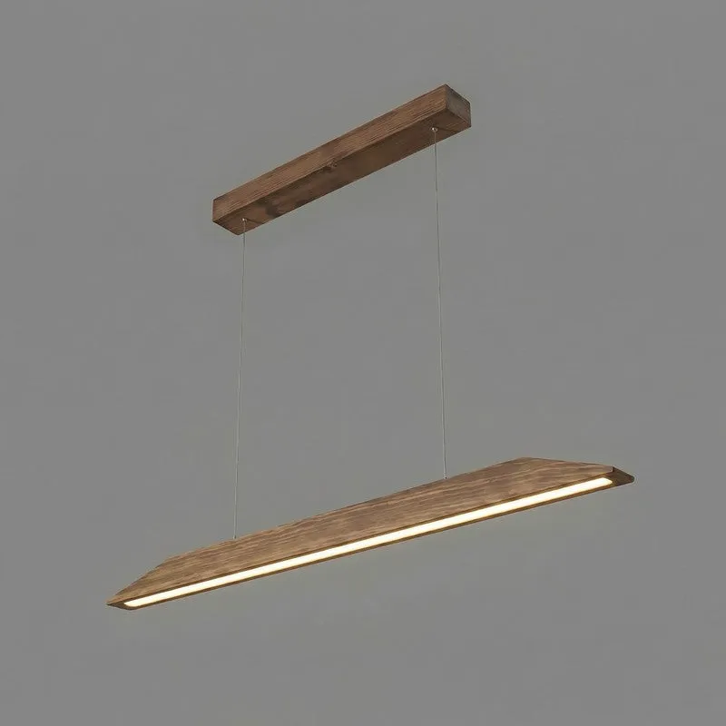 Fiamma Linear LED Wooden Ceiling Lamp - Brown media 6