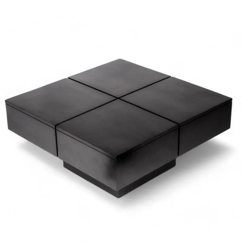 Tervon Sheesham Wooden Center Table - Black media 2