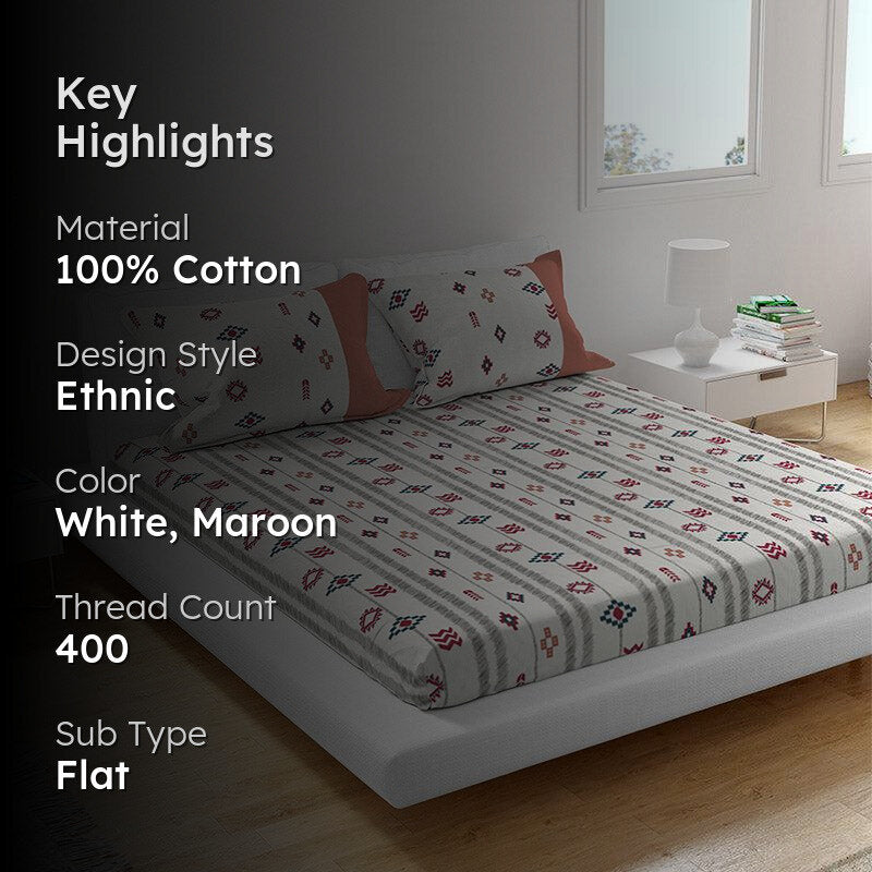 Bliss Percale Nesa Cotton Bedsheet - 400 TC media 2