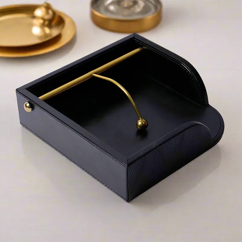 Veltrix Nuo Faux Leather Tissue Holder - Black media 1