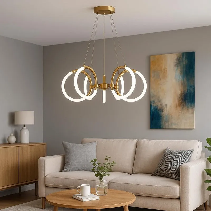 Nova Halo Aluminum Ceiling Lamp - Gold media 1