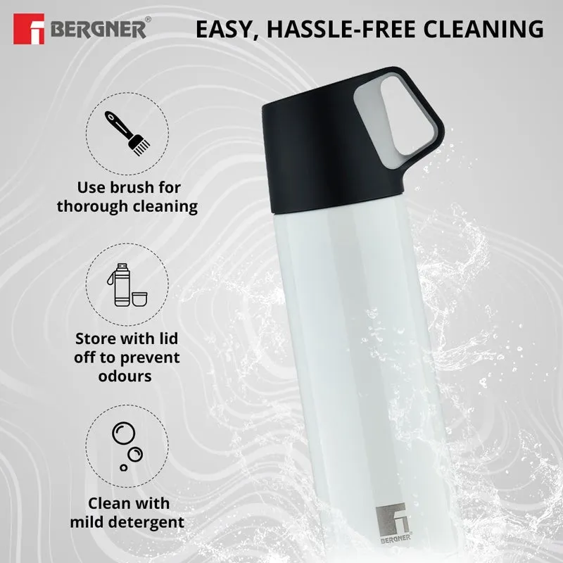 Bergner Walking Thermosteel Hot and Cold Flask (White) - 500 mL media 5