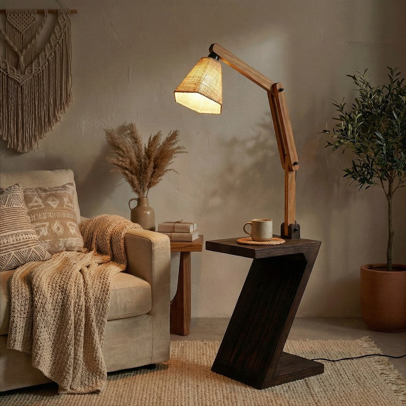 Edeva Shelf Jute and Wooden Floor Lamp media 3