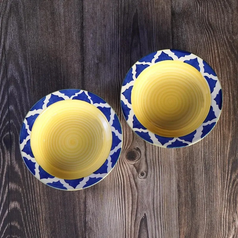 Radiant Handcrafted Ceramic Pasta Plate (Yellow) - Set Of Two media 4