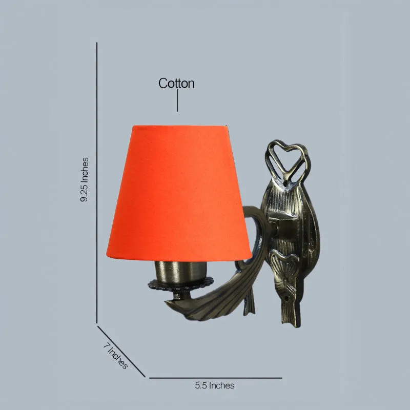 Love Gleam Atva Conical Fabric & Metal Wall Lamp - Orange media 4