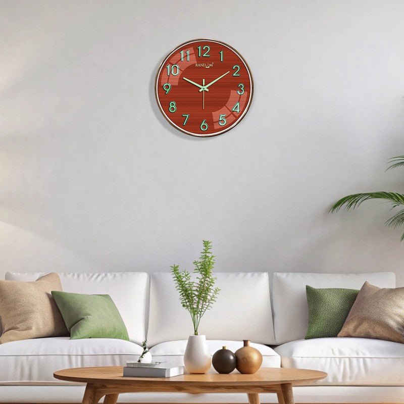 Elvric Round Modern Plastic Wall Clock - Red