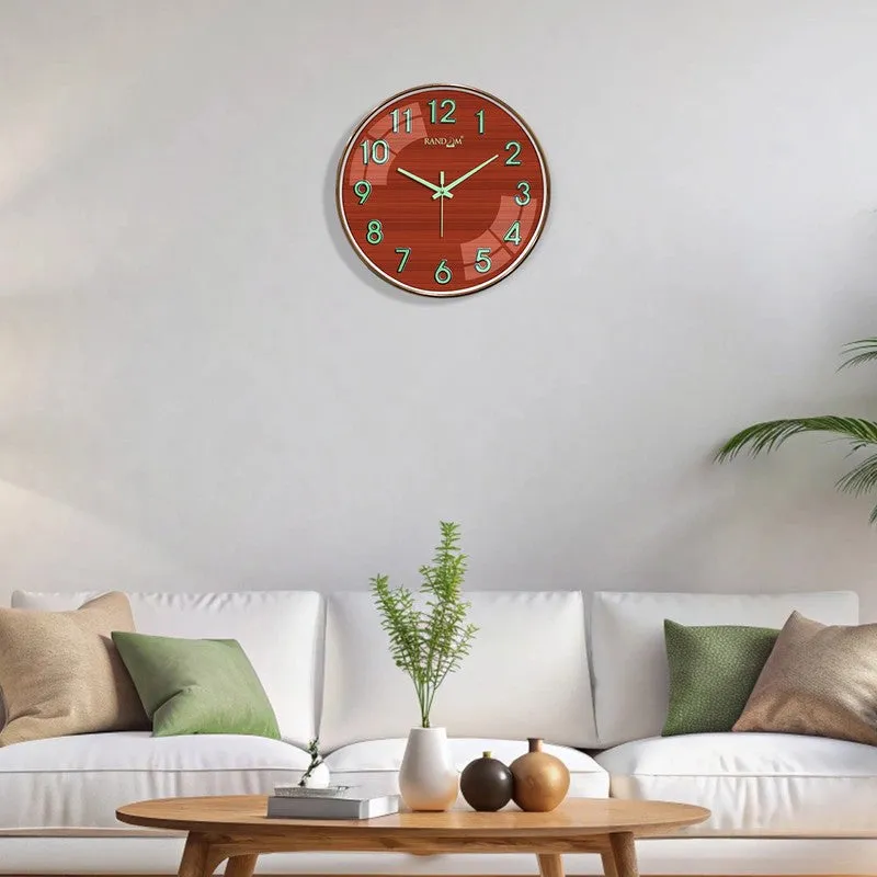 Elvric Round Modern Plastic Wall Clock - Red media 1