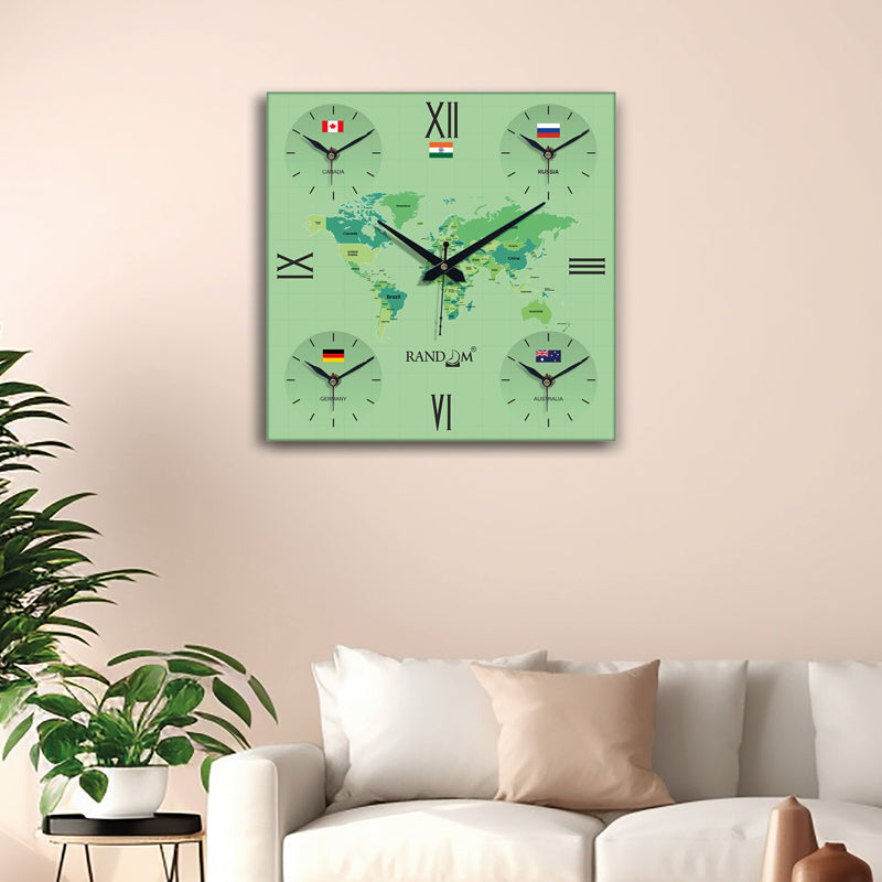 World Time Zone Wall Clock - Green media 5
