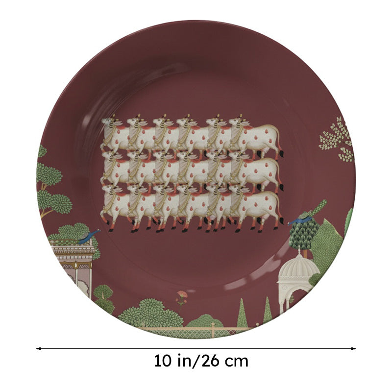 Pichwai Art Wall Plate - Brown media 7